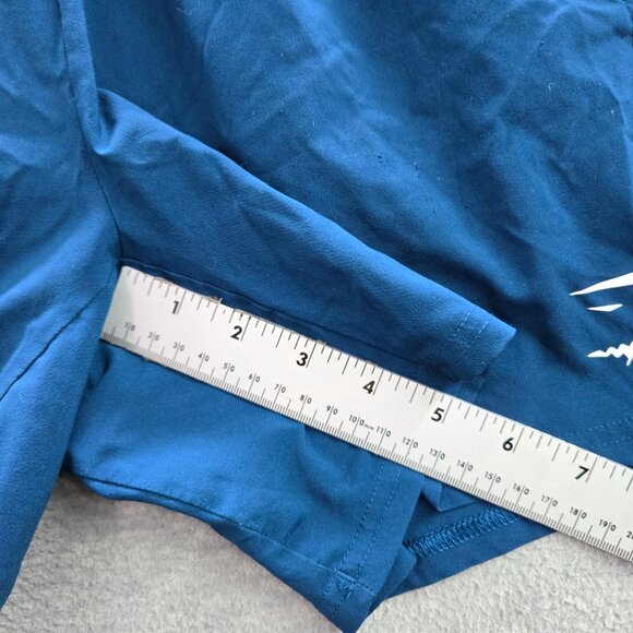 Gymshark Women Activewear Shorts Small Blue Logo Athletic Gym Workout - Picture 4 of 7
